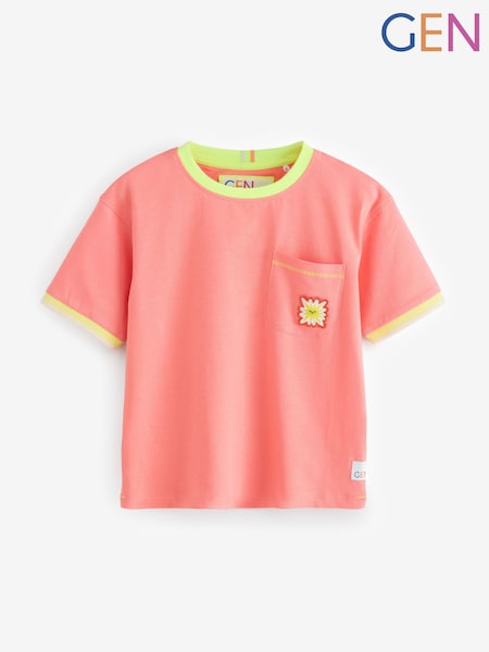 GEN Orange Pocket Badge T-Shirt (H24360) | kr171