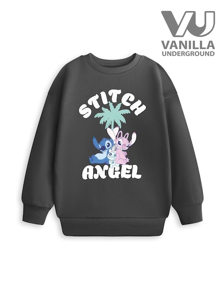 Vanilla Underground Grey Girls Disney Lilo and Stitch 100% Cotton Sweatshirt (H24398) | ₪126