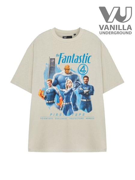 Vanilla Underground Brown Unisex Marvel Fantastic Four Short Sleeved 100% Cotton T-Shirt (H24426) | AED153