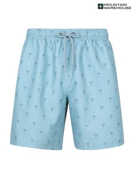 Mountain Warehouse Blue Mens Aruba Printed Quick Drying Swimshorts with UV Max Protection (H24490) | €37