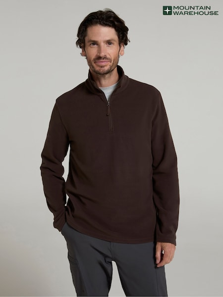 Mountain Warehouse Brown Mens Camber II Half Zip Quick Drying Fleece (H24494) | R$ 215