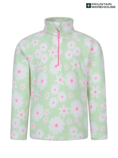 Verde - Mountain Warehouse Kids Endeavour Printed Half-Zip Fleece (H24503) | 142 LEI