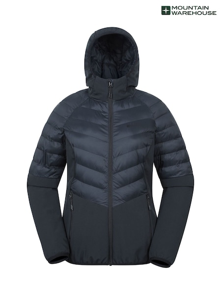 Mountain Warehouse Black Womens Agile Hybrid Water-Resistant Softshell Padded Jacket (H24507) | €99