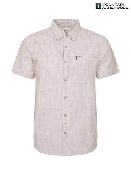 Mountain Warehouse Lilac Purple Mens Coconut Slub Texture Short Sleeve 100% Cotton Shirt (H24511) | €39
