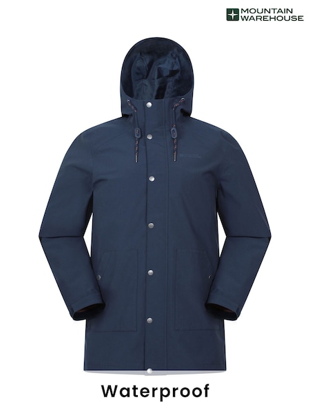 Mountain Warehouse Blue Foxtail Mens Waterproof Long Fleece Lined Jacket (H24682) | €126