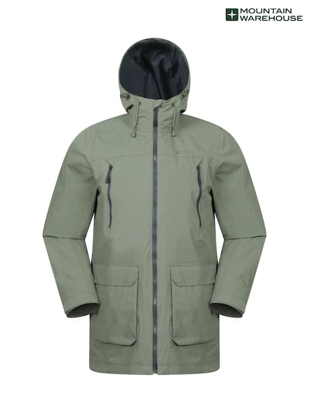 Mountain Warehouse Green Mens Hastings Waterproof Long Jacket (H24687) | €126