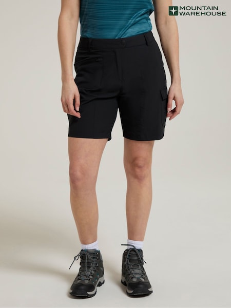 Mountain Warehouse Black Monte Womens Quick Drying Cargo Shorts (H24689) | ₪176