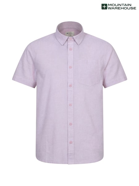 Mountain Warehouse Purple Lowe Mens Cotton-Linen Shirt (H24691) | €40