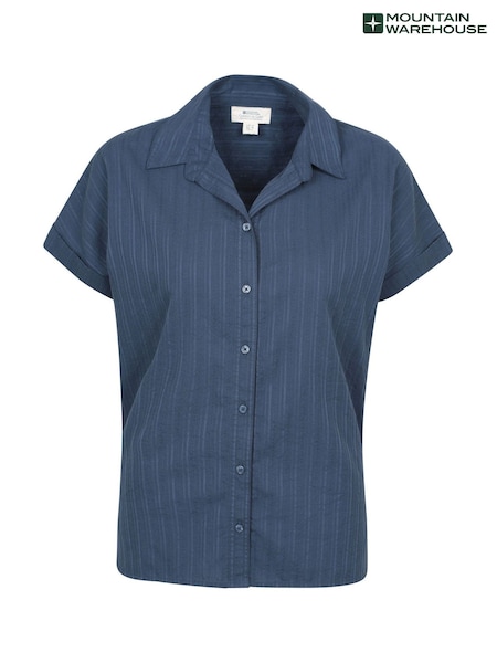 Mountain Warehouse Blue Womens Palm Relaxed 100% Cotton Check Shirt (H24692) | ₪136