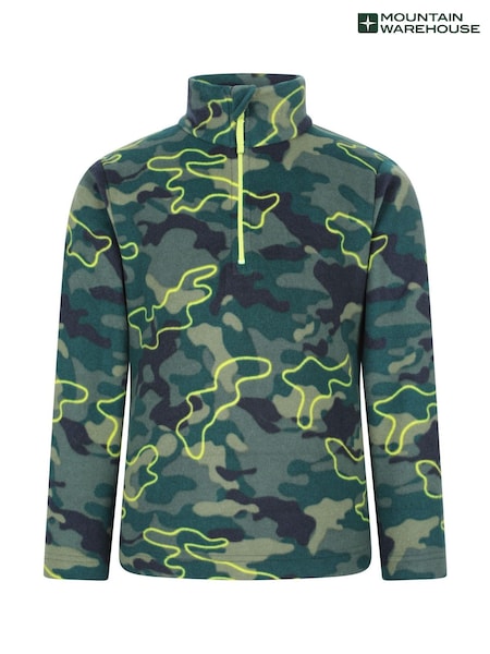 Mountain Warehouse Blue/Green Kids Pursuit Printed Half Zip Fleece (H24708) | €25