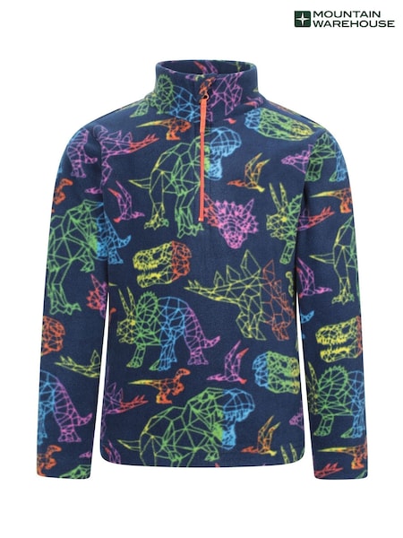 Mountain Warehouse Light Blue Kids Pursuit Printed Half Zip Fleece (H24711) | €25