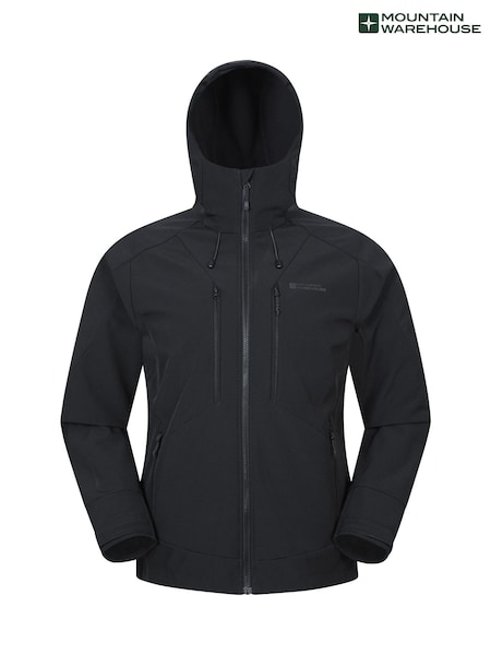Mountain Warehouse Black Radius Mens Water-Resistant Softshell Jacket (H24713) | €93