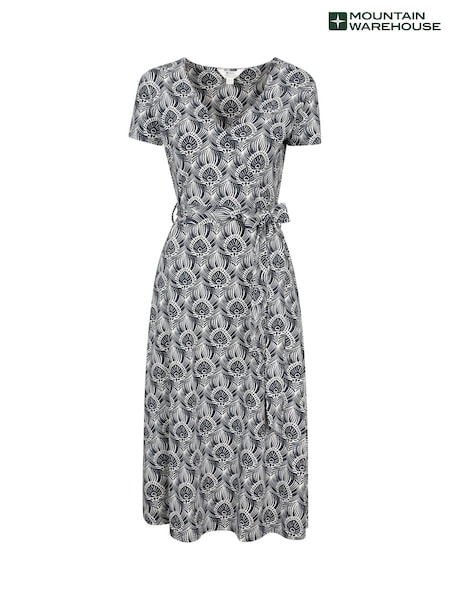 Mountain Warehouse Blue Santorini Womens Midi Wrap Dress (H24794) | €63