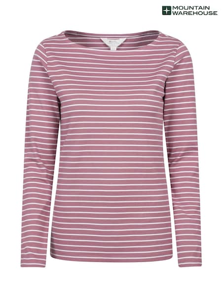 Mountain Warehouse Pink Womens St Ives Crew Neck 100% Cotton Top (H24800) | ₪136
