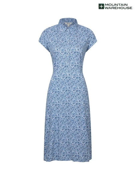 Mountain Warehouse Blue Womens Vienna Printed Shirt Dress (H24816) | €52