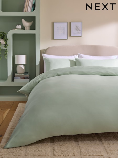 Sage Green Non Iron Simply Soft Microfibre 1 Pack Duvet Cover and Pillowcase Set (H24844) | €12 - €23