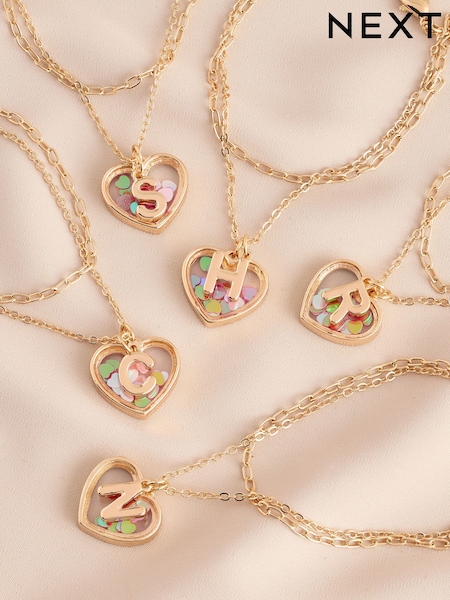 Gold Tone Shaker Heart Initial Bracelet (H24923) | €8.50