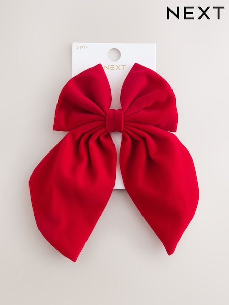 Red Velvet Statement Bow Hair Clip (H24942) | AED38