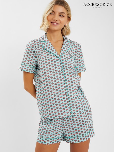Accessorize Floral Print Short 100% Cotton Pyjamas Set (H24959) | ‏271 ر.ق.
