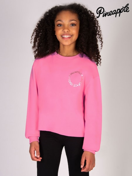 Pineapple Pink Girls Raw Edge Sweatshirt (H24985) | €34