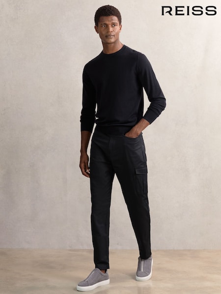 Reiss Navy Robinson Cotton-Lyocell Cargo Trousers (H25074) | €183