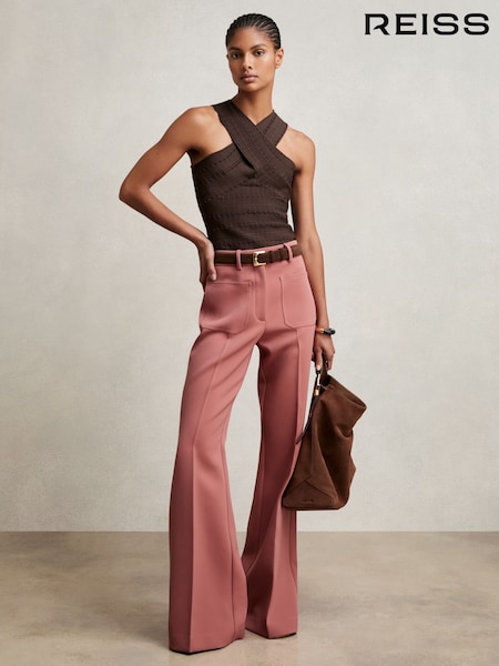 Rosa - Reiss Priya Twill Alto Rise Flared Trousers (H25080) | 220 €