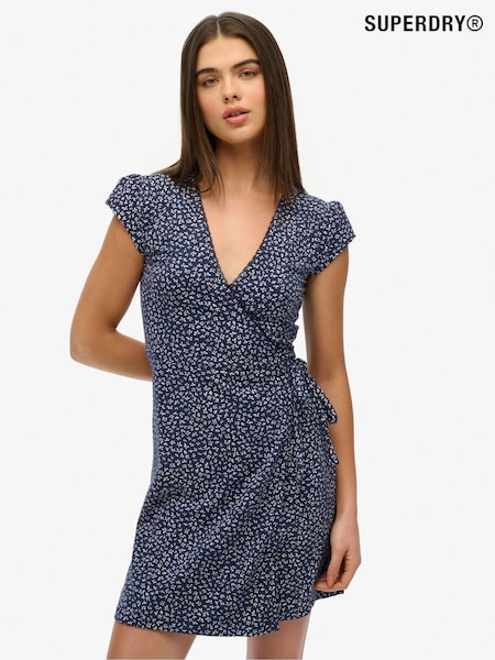 Superdry Blue Athletic Essentials Wrap Dress (H25102) | €61