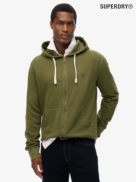 Superdry Green Classic Essential Zip 100% Cottton Hoodie (H25118) | 272 QAR