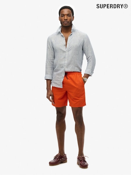 Superdry Orange Premium Embroidered 17-inch Swim Shorts (H25124) | kr716