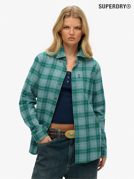 Superdry Blue Oversized 100% Cotton Vintage Check Shirt (H25133) | €58
