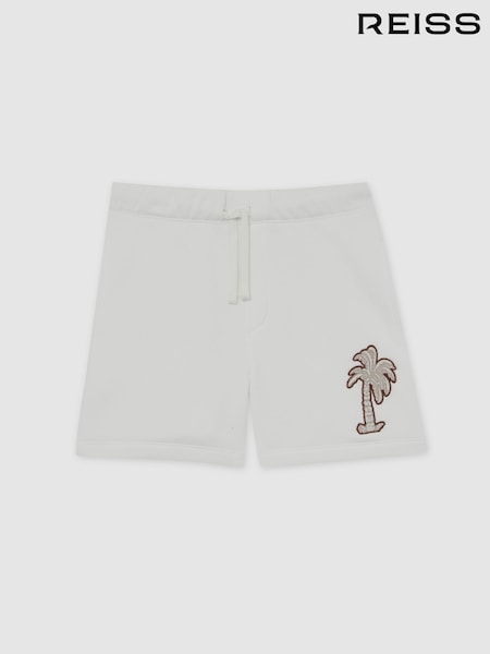 Reiss Kayo Cotton Blend Palm Embroidered Shorts (H25144) | 55 €