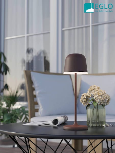 Eglo Brown Mannera Steel Touch Dimmer Table Lamp (H25271) | LEI 447