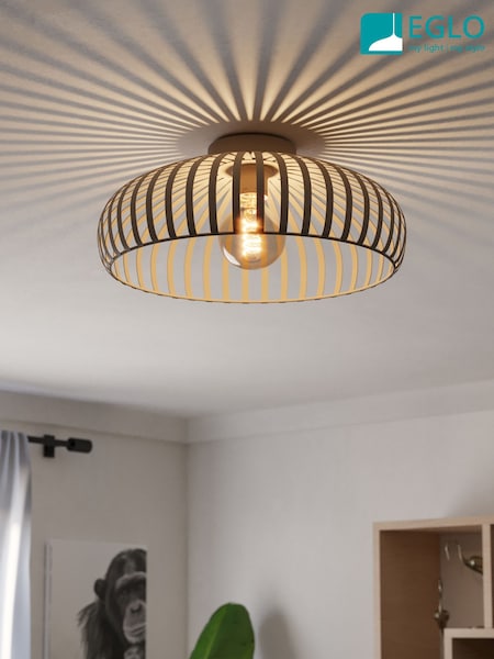Eglo Mogano 3 Steel Caged Style Ceiling Light (H25272) | €61