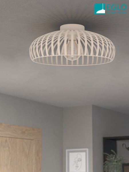 Eglo Cream Mogano 3 Steel Caged Style Ceiling Light (H25276) | €110