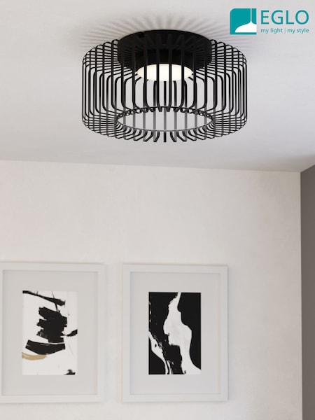 Eglo Black Ginestrone-Z Steel RGB Ceiling Light (H25281) | €253