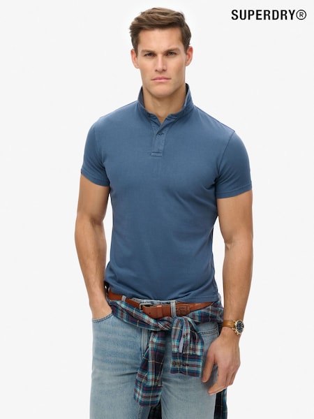 Superdry Blue 100% Cottton Essential Jersey Polo Top (H25358) | € 53