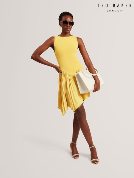 Ted Baker Jacara Sleeveless Knit Mini Dress With Pleat Panel (H25369) | €264