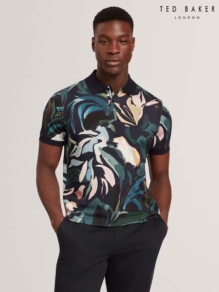 Ted Baker Kivem Floral Print Polo Shirt (H25391) | 559 LEI
