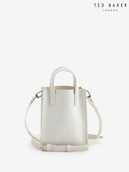 Ted Baker White Mini Gatocon Croc Effect Icon Bag (H25397) | €50