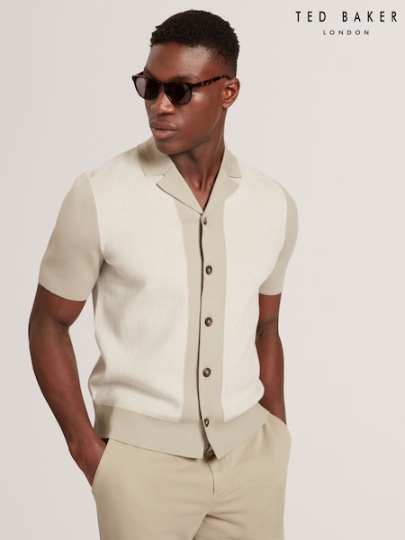 Ted Baker Green Padrig Knitted Herringbone Shirt (H25405) | €152