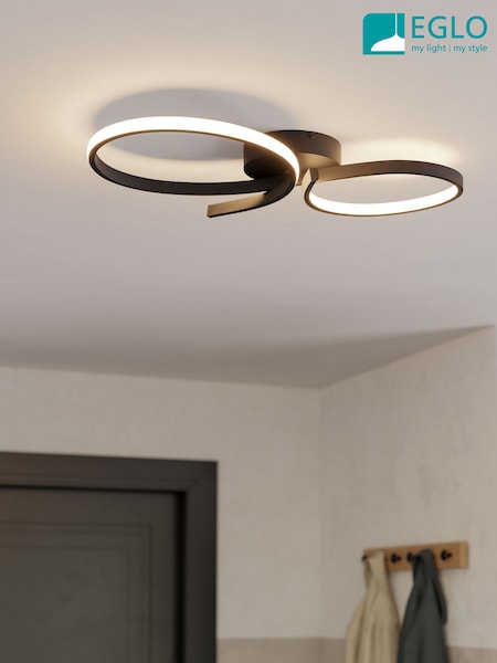 Eglo Black Serpins Aluminium & Steel Modern Ceiling Light (H25441) | €130