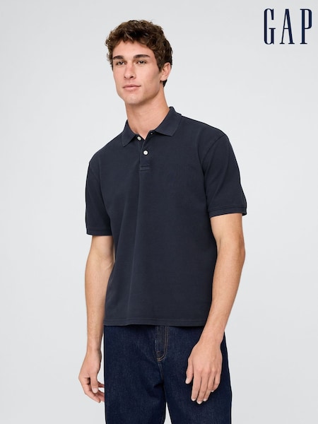 Gap Navy/Blue Cotton Pique Short Sleeve Polo Shirt (H25506) | €46