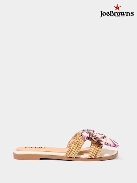 Joe Browns Natural Paisley Bow Woven Sole Sliders (H25573) | €60