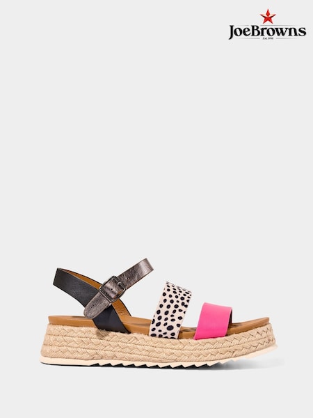 Joe Browns Pink Spotted Strap Espadrille Platform Sandals (H25575) | €66