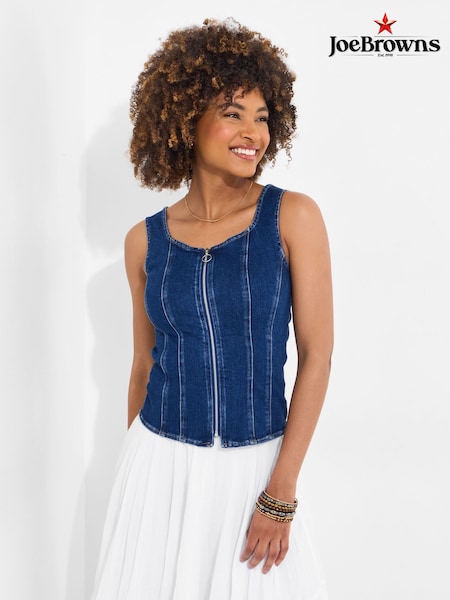 Joe Browns Sleeveless Stretch Denim Zip Front Top (H25585) | 71 €