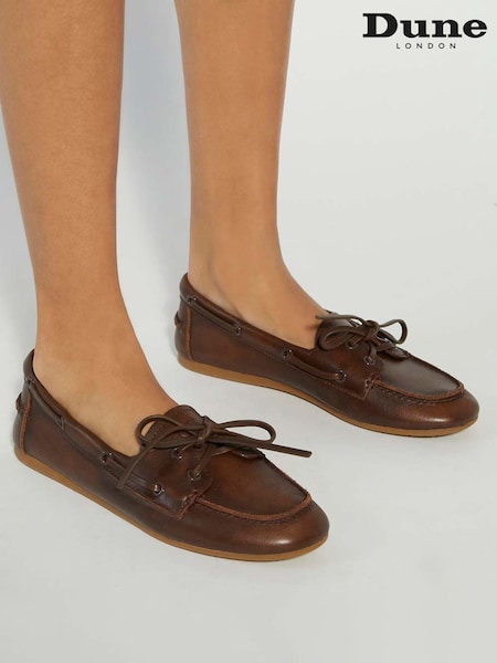 Dune London Brown Gala Boat Shoes (H25800) | €131
