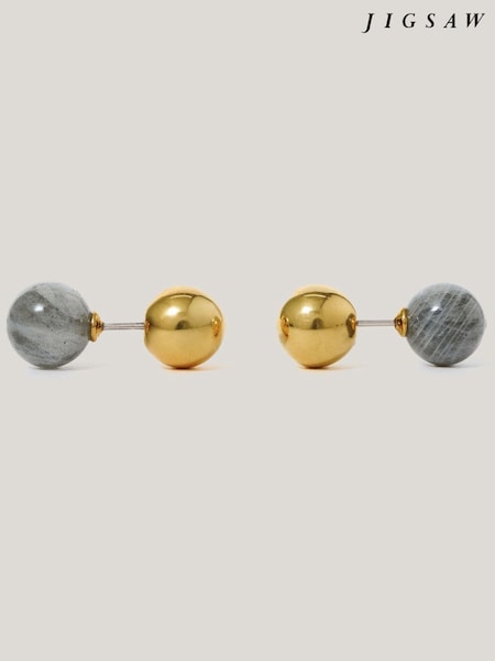 Jigsaw Gold Tone Reversible Stud Earrings (H25826) | €51