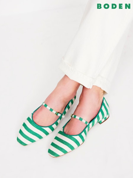 Boden Green Penelope Mary Jane Flats (H25848) | €172