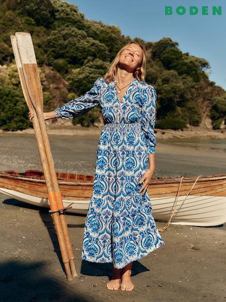Boden Elena 100% Cotton Tiered Midi Dress (H25854) | €196