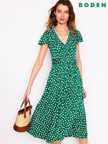 Boden Green Nicola Jersey Tea Dress (H25855) | €125